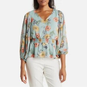 Philosophy floral green blouse